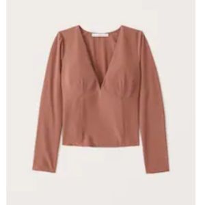 Abercrombie long sleeve deep-v top (NWOT)
